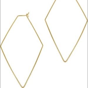 Adornia Geometric Hoop Earrings New